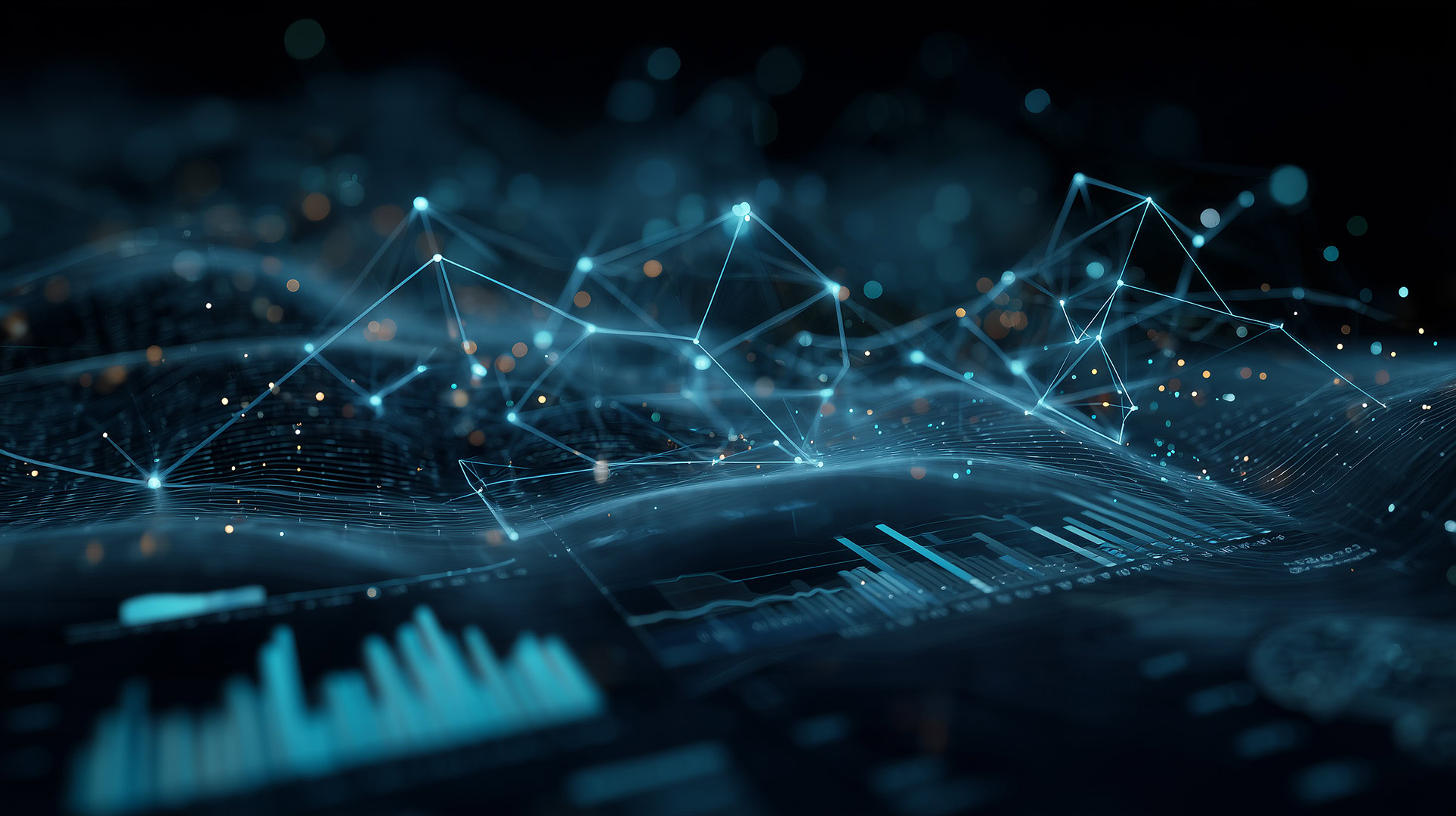 A shifting network of data points and connections