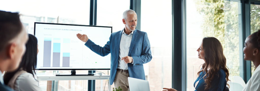 executive using ai simulations for sales training