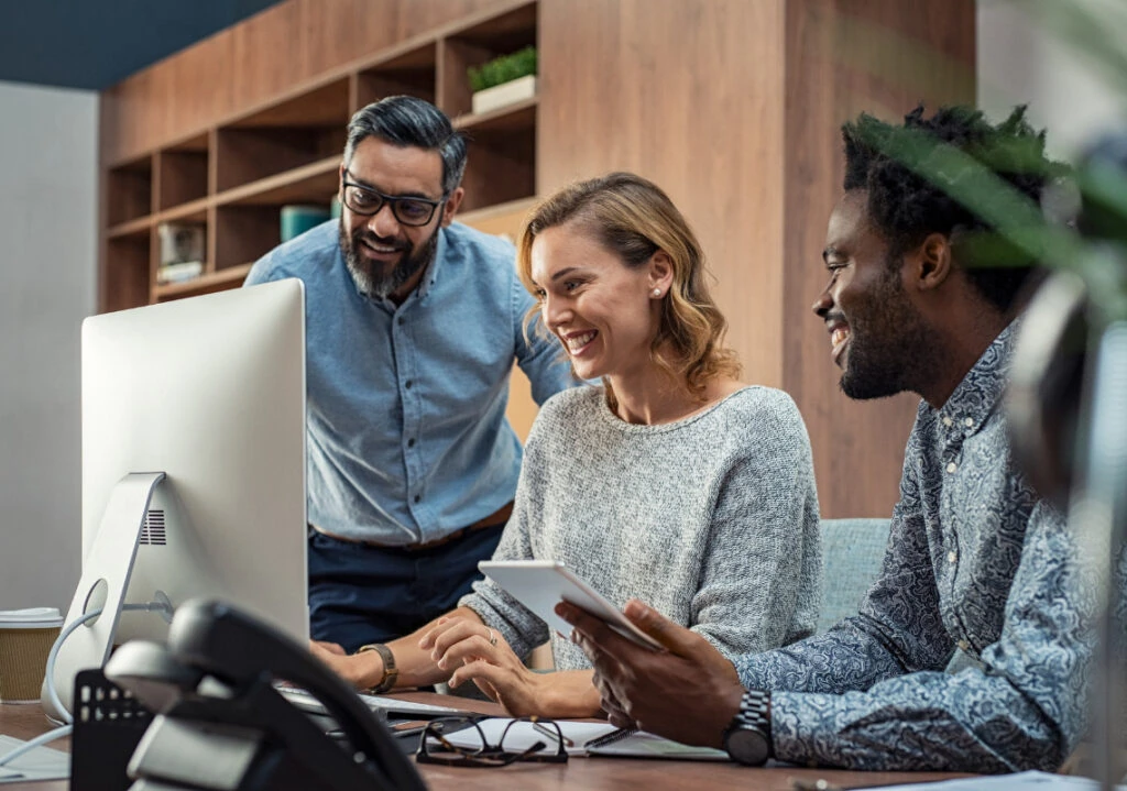 generative AI in L&D, business team working together using GenAI