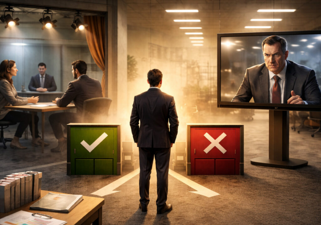 changing behavior in the workplace, business leader making a tough decision in the office