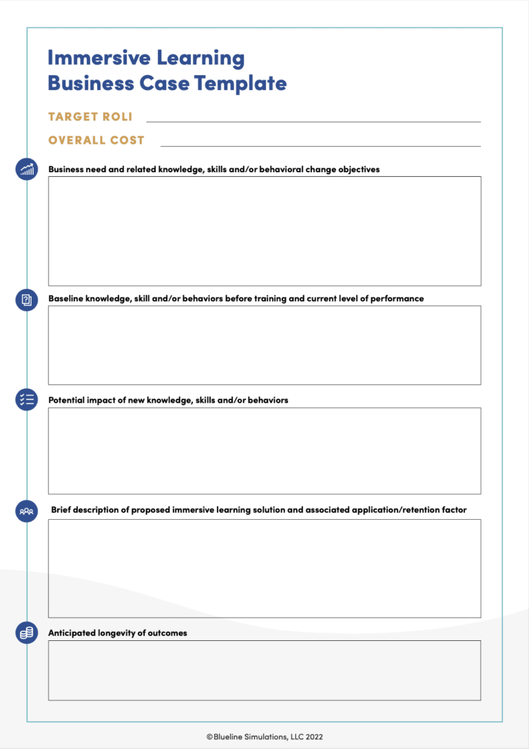 ROI for learning initiatives template - fill in blank sections