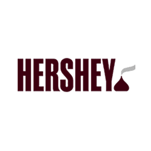Hershey's logo in dark red text with a silver foil wrapper partially visible behind the text.