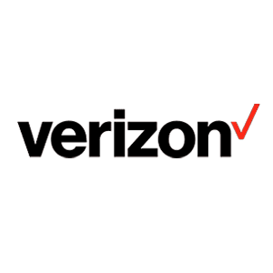 Verizon logo with a red check mark next to the company name in black text.